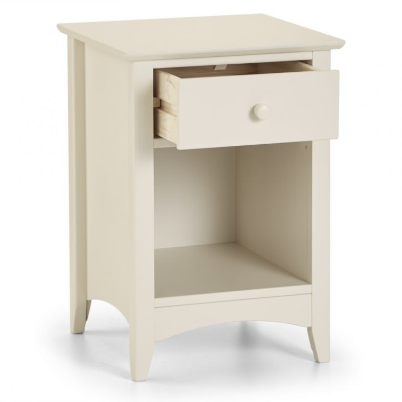 Shop CAMEO Antique White Bedside Cabinet w/ 1 Drawer. Elegant, shaker style bedside cabinet with a stone, off white lacquered finish