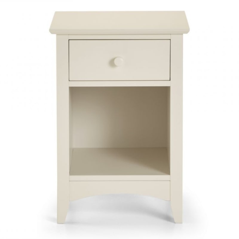 Shop CAMEO Antique White Bedside Cabinet w/ 1 Drawer. Elegant, shaker style bedside cabinet with a stone, off white lacquered finish