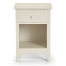 JULIAN BOWEN CAMEO 1 Drawer Bedside in Stone White Lacquered Finish CAM010 - White Tree Furniture