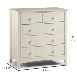 Shop CAMEO Antique White Chest of Drawers 3+2. Shaker styled bedroom chest of drawers with an off white lacquer finish. Order now for an elegant bedroom.