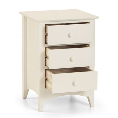 Shop CAMEO Antique White 3 Drawer Bedside Cabinet. Shaker style bedside cabinet in antique, off white finish. Discover vintage bedroom furniture.