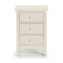 JULIAN BOWEN CAMEO 3 Drawer Bedside in Stone White Lacquered Finish CAM001/2 - White Tree Furniture