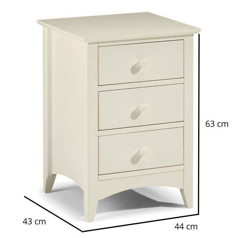 Shop CAMEO Antique White 3 Drawer Bedside Cabinet. Shaker style bedside cabinet in antique, off white finish. Discover vintage bedroom furniture.