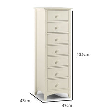 Shop CAMEO Antique White Tall 7 Drawer Chest of Drawers. Shaker style, antique tallboy chest of drawers in off white lacquer finish. Order now for an amazing bedroom!