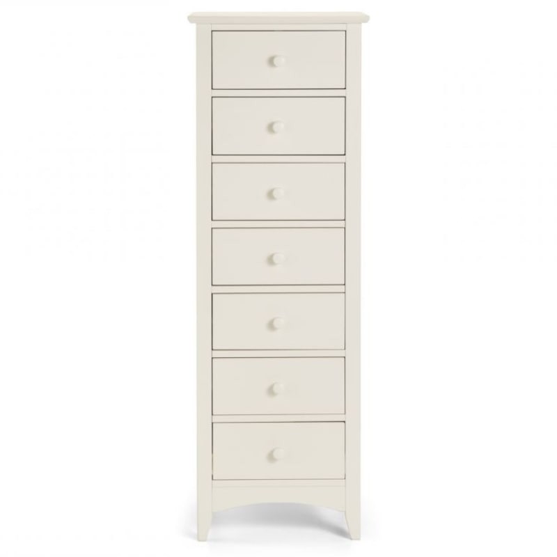 Shop CAMEO Antique White Tall 7 Drawer Chest of Drawers. Shaker style, antique tallboy chest of drawers in off white lacquer finish. Order now for an amazing bedroom!