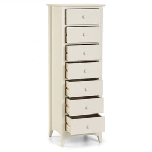 Shop CAMEO Antique White Tall 7 Drawer Chest of Drawers. Shaker style, antique tallboy chest of drawers in off white lacquer finish. Order now for an amazing bedroom!