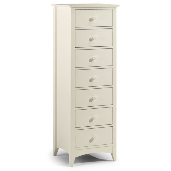 Shop CAMEO Antique White Tall 7 Drawer Chest of Drawers. Shaker style, antique tallboy chest of drawers in off white lacquer finish. Order now for an amazing bedroom!