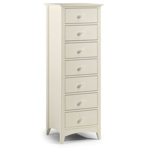 Shop CAMEO Antique White Tall 7 Drawer Chest of Drawers. Shaker style, antique tallboy chest of drawers in off white lacquer finish. Order now for an amazing bedroom!