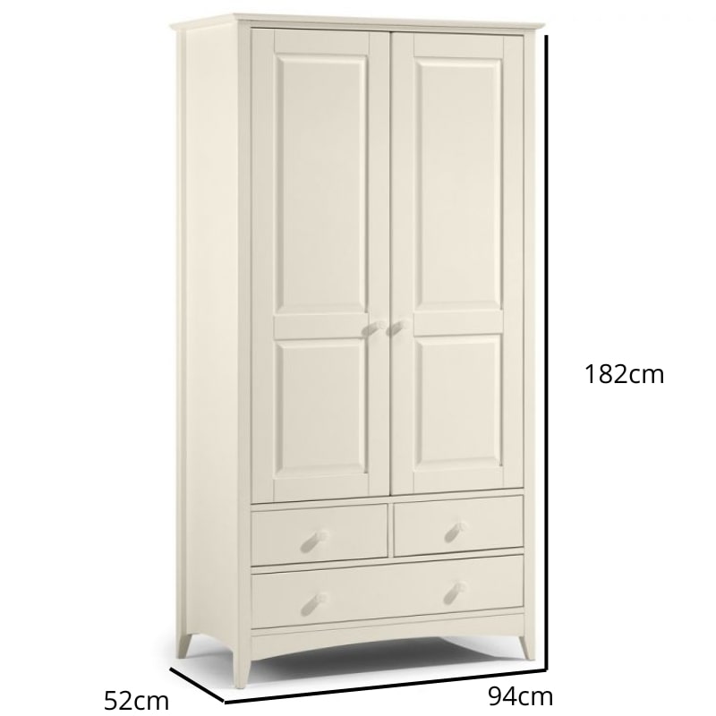 Shop CAMEO Antique White Combination Wardrobe w/ 2 Doors 3 Drawers. Discover a stylish double wardrobe in stone white finish.