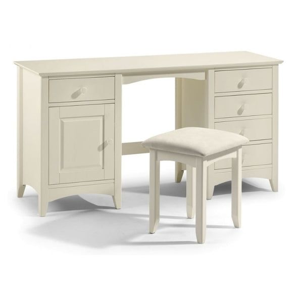 Shop the CAMEO Antique White Dressing Table w/ Stool. Elegant off white dressing table, perfect for a stylish white bedroom set.