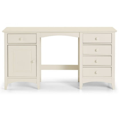 JULIAN BOWEN CAMEO Dressing Table in Stone White Lacquered Finish CAM008/2 - White Tree Furniture