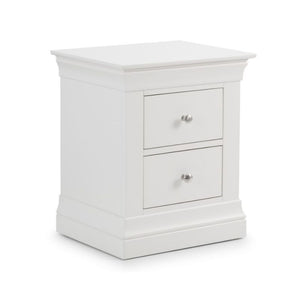 Shop the CLERMONT Surf White Bedside Cabinet w/ 2 Drawers. Discover elegant French styled bedside cabients in white lacquer finish with 2 drawers.