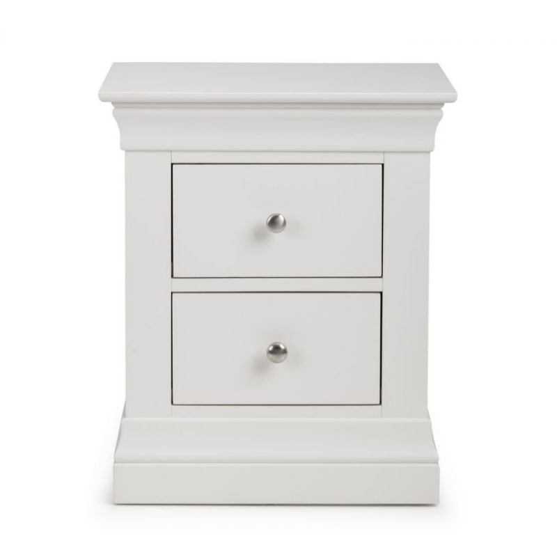 Shop the CLERMONT Surf White Bedside Cabinet w/ 2 Drawers. Discover elegant French styled bedside cabients in white lacquer finish with 2 drawers.