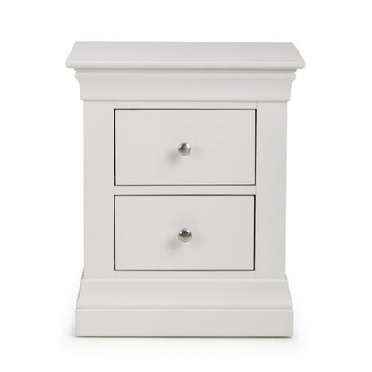 Shop the CLERMONT Surf White Bedside Cabinet w/ 2 Drawers. Discover elegant French styled bedside cabients in white lacquer finish with 2 drawers.