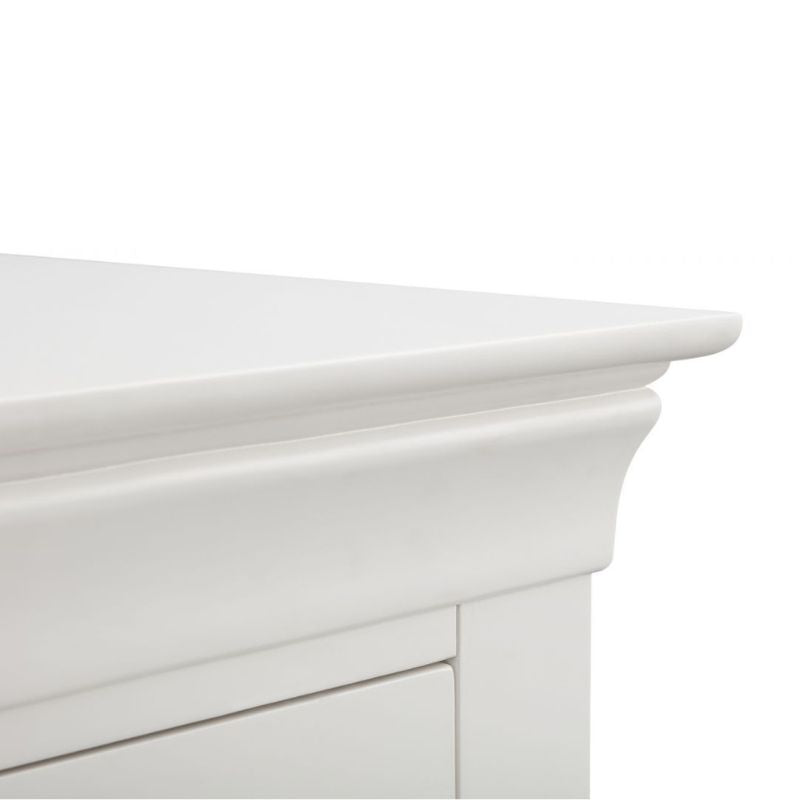 Shop the CLERMONT Surf White Bedroom Chest of Drawers 3+2. Discover elegant, French inspired bedroom dressers in surf white lacquer finish. 