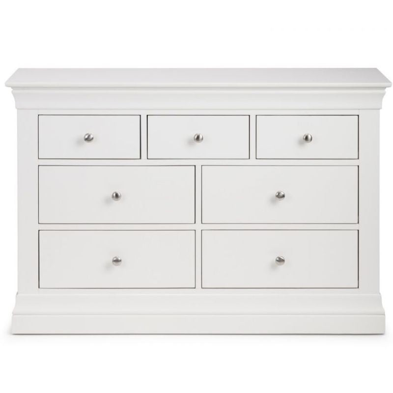 Shop the CLERMONT Surf White Bedroom Dresser 4+3 Drawers. Discover elegant white bedroom furniture and white chests of drawers. Ideal for bedroom storage.