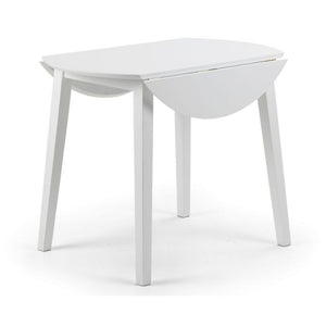 JULIAN BOWEN COAST White Drop Leaf Round Table in Low Sheen Lacquer COA001 - White Tree Furniture