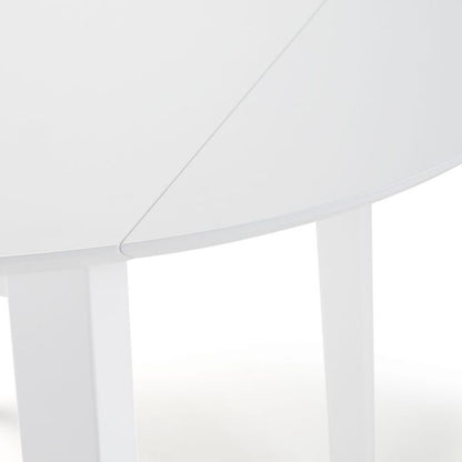 JULIAN BOWEN COAST White Drop Leaf Round Table in Low Sheen Lacquer COA001 - White Tree Furniture