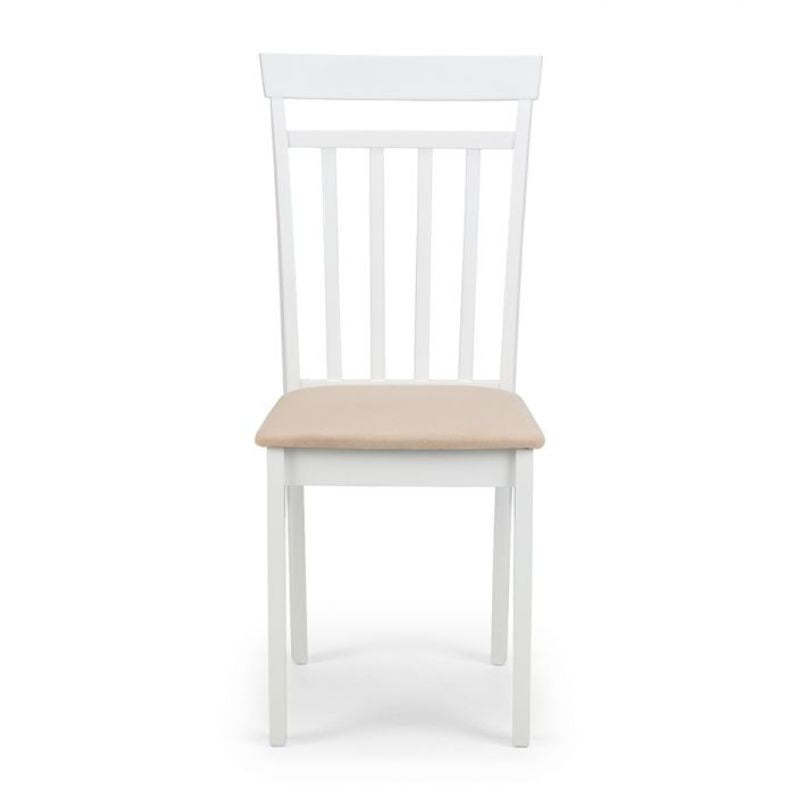 Discover our set of 2 Dining Chairs in white lacquered finish, offering comfort with a high back and padded seat. Ideal for any décor. Order now!