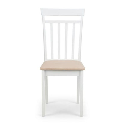 Discover our set of 2 Dining Chairs in white lacquered finish, offering comfort with a high back and padded seat. Ideal for any décor. Order now!