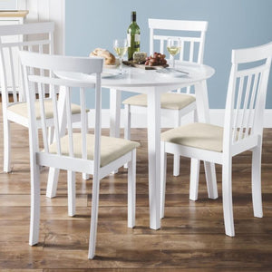 SET OF Coast White Dining Table & 4 Coast Chairs COA002 - White Tree Furniture