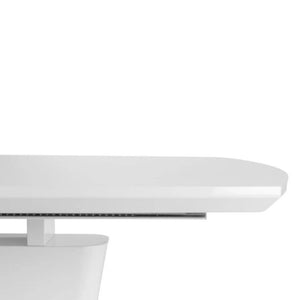 JULIAN BOWEN COMO High Gloss White Extending Dining Table 160cm - 200cm COM101 - White Tree Furniture