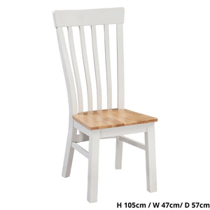 Cotswold Solid Seat Chair in Light Grey w/ Lacquered Oak Top - White Tree Furniture