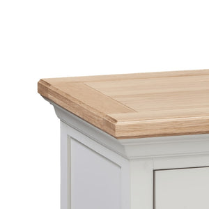 COTSWOLD 7 Drawer Chest in Light Grey with Lacquered Oak Top - White Tree Furniture