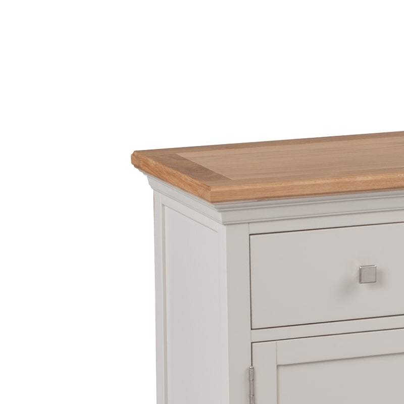 Cotswold Large Sideboard in Light Grey and Lacquered Oak Top - White Tree Furniture