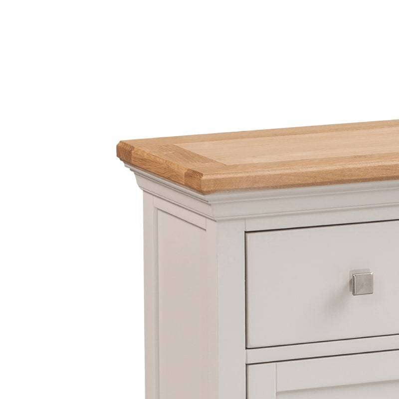 Cotswold Small Cupboard in Light Grey w/ Lacquered Oak Top - White Tree Furniture