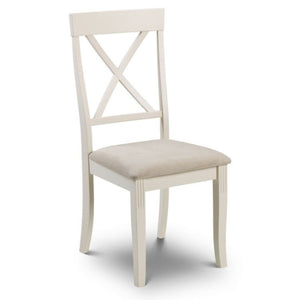 JULIAN BOWEN DAVENPORT Set of 2 Ivory Lacquer Finish Dining Chairs  DAV002 - White Tree Furniture