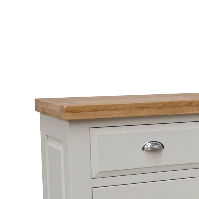 DeLuxe Solid Pine Large Sideboard with Lacquered Oak Top - White Tree Furniture