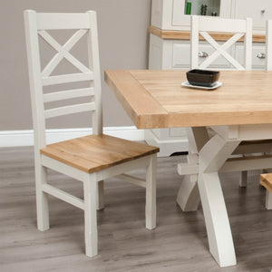 DeLuxe Solid Pine 2 Newcross Chairs with Lacquered Oak Top - White Tree Furniture