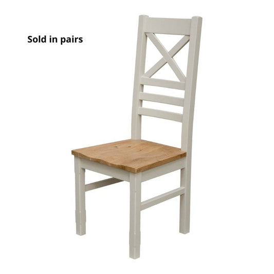 DeLuxe Solid Pine 2 Newcross Chairs with Lacquered Oak Top - White Tree Furniture