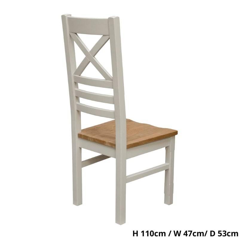 DeLuxe Solid Pine 2 Newcross Chairs with Lacquered Oak Top - White Tree Furniture