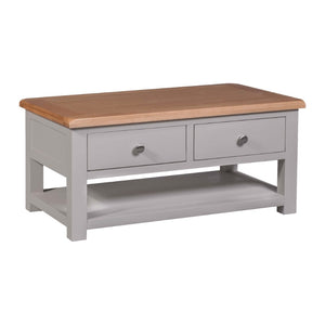 Grey Painted Coffee Table with Lacqured Oak Top - White Tree Furniture