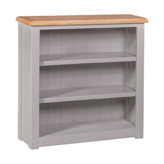 HOMESTYLE GB Grey Small Bookcase with Lacquered Oak Top - White Tree Furniture