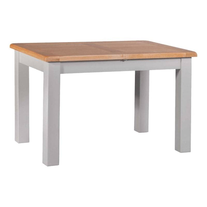 HOMESTYLE GB Grey Small Extending Table 120cm - 153cm with Lacquered Oak Top - White Tree Furniture