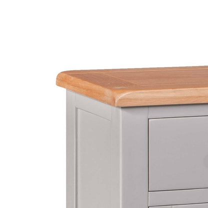 HOMESTYLE GB Grey Small Sideboard with Lacquered Oak Top - White Tree Furniture