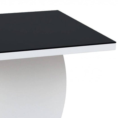 Edenhall High Gloss Black & White Glass Lamp Table - White Tree Furniture