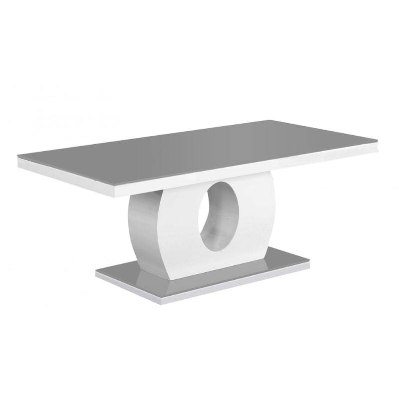 Edenhall High Gloss Grey & White Glass Coffee Table - White Tree Furniture