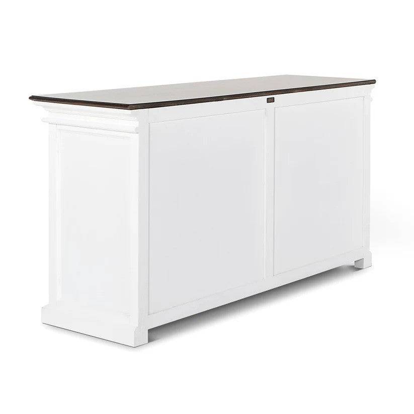 HALIFAX ACCENT Distressed White Sideboard with Brown Top