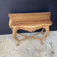 French Styled Hand Carved Distressed Console Table