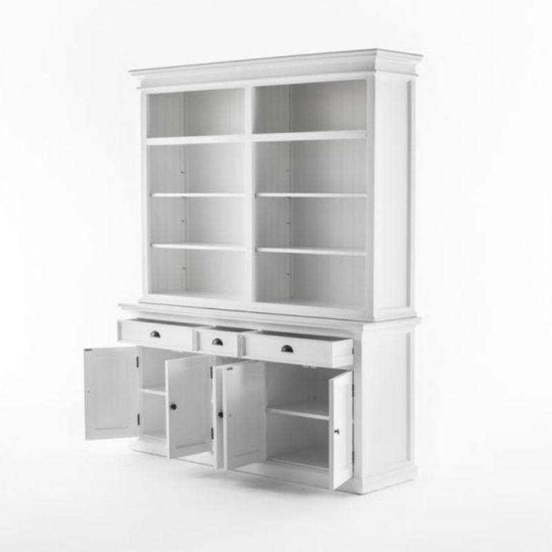 Halifax Large White Hutch Bookcase BCA606 - White Tree Furniture