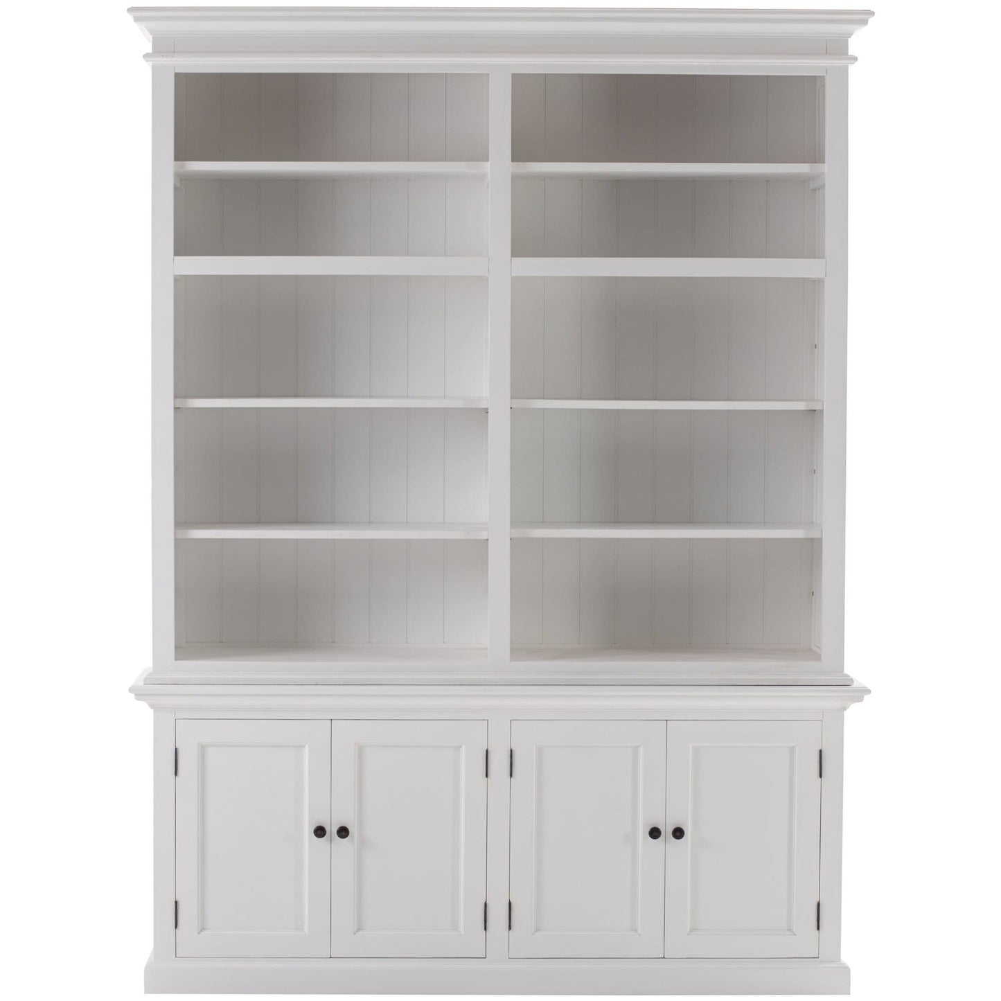 NOVASOLO HALIFAX Large White Bookcase with Cupboards CA613 - White Tree Furniture