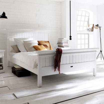 Halifax White Painted Queen Size Double Bed 160 x 200cm - White Tree Furniture