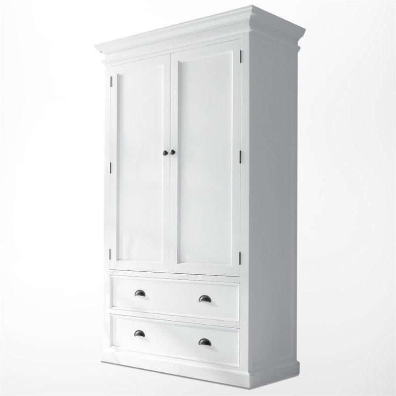 Halifax White Painted Double Wardrobe with Drawers W001 - White Tree Furniture