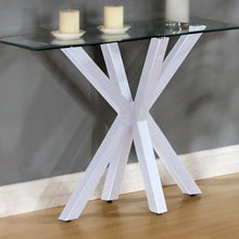 Langley Glass Console Table w/ High Gloss White Legs - White Tree Furniture