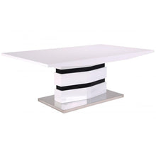 Leona High Gloss Coffee Table in White & Black - White Tree Furniture