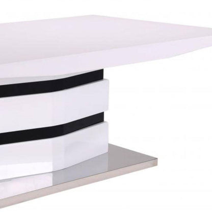 Leona High Gloss Coffee Table in White & Black - White Tree Furniture